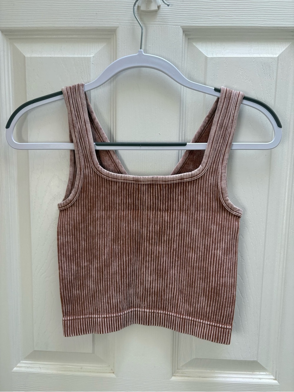 Zenana Outfitters Ribbed Square-Neck Tank Top in Mauve